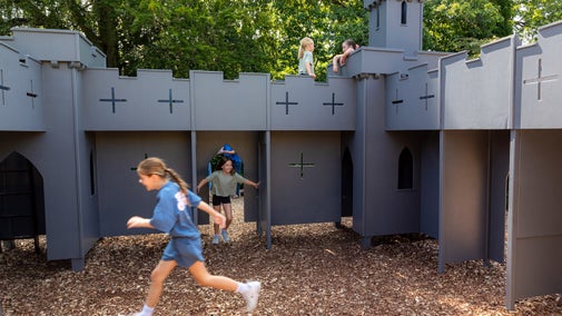 The castle play area at Croft Castle